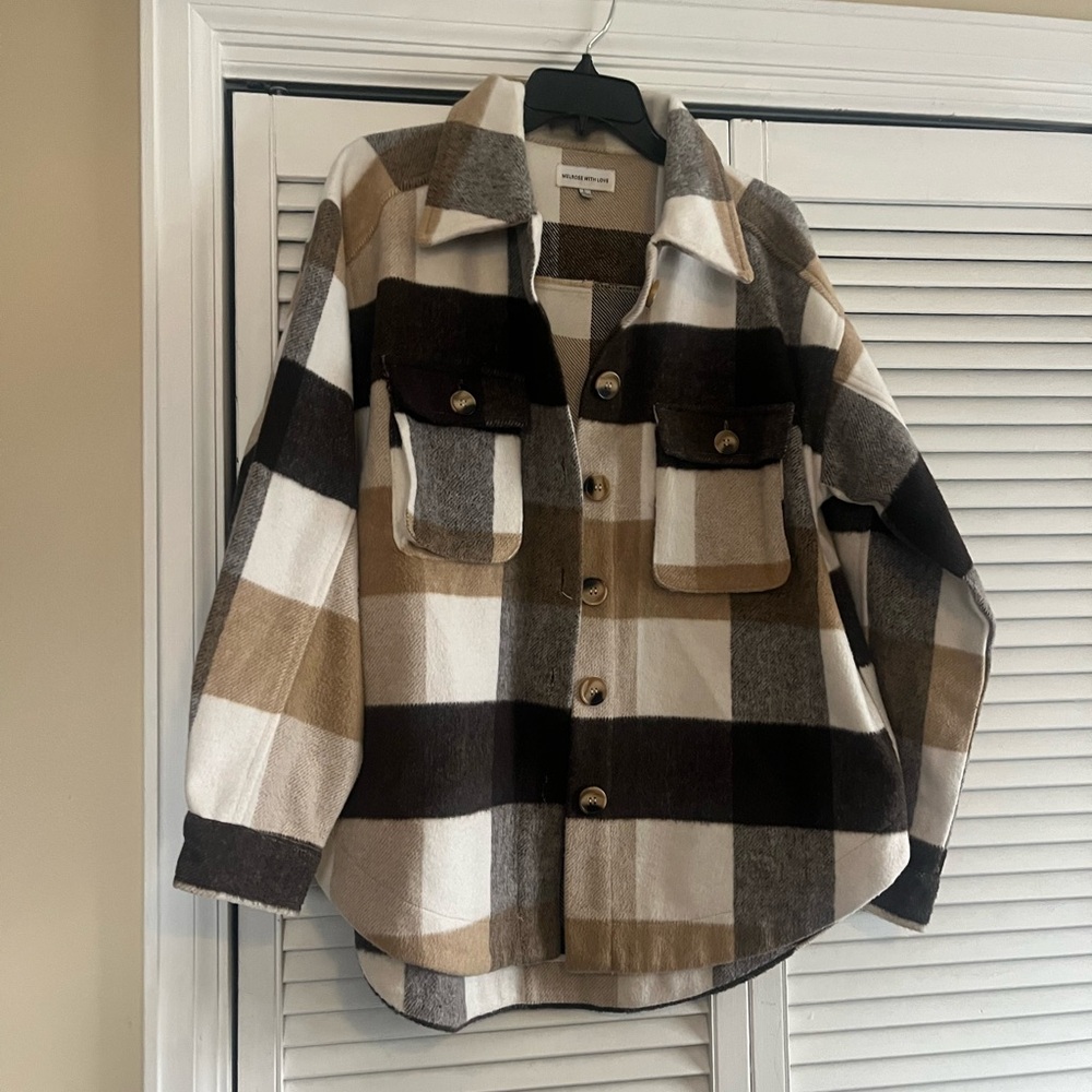 Plaid Button-Up Jacket - Picture 2 of 4